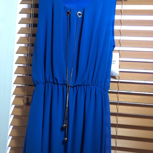 Vivi Fashion Royal Blue Dress with Chain - Picture 2 of 5